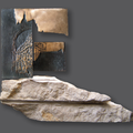 Brama, /rewers/, 2007, brąz,marmur, 30 x 40 x 10 cm