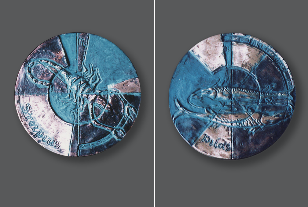 Medal Znaki Zodiaku - Skorpion, Ryby, 2002, brąz, Ø 9 cm